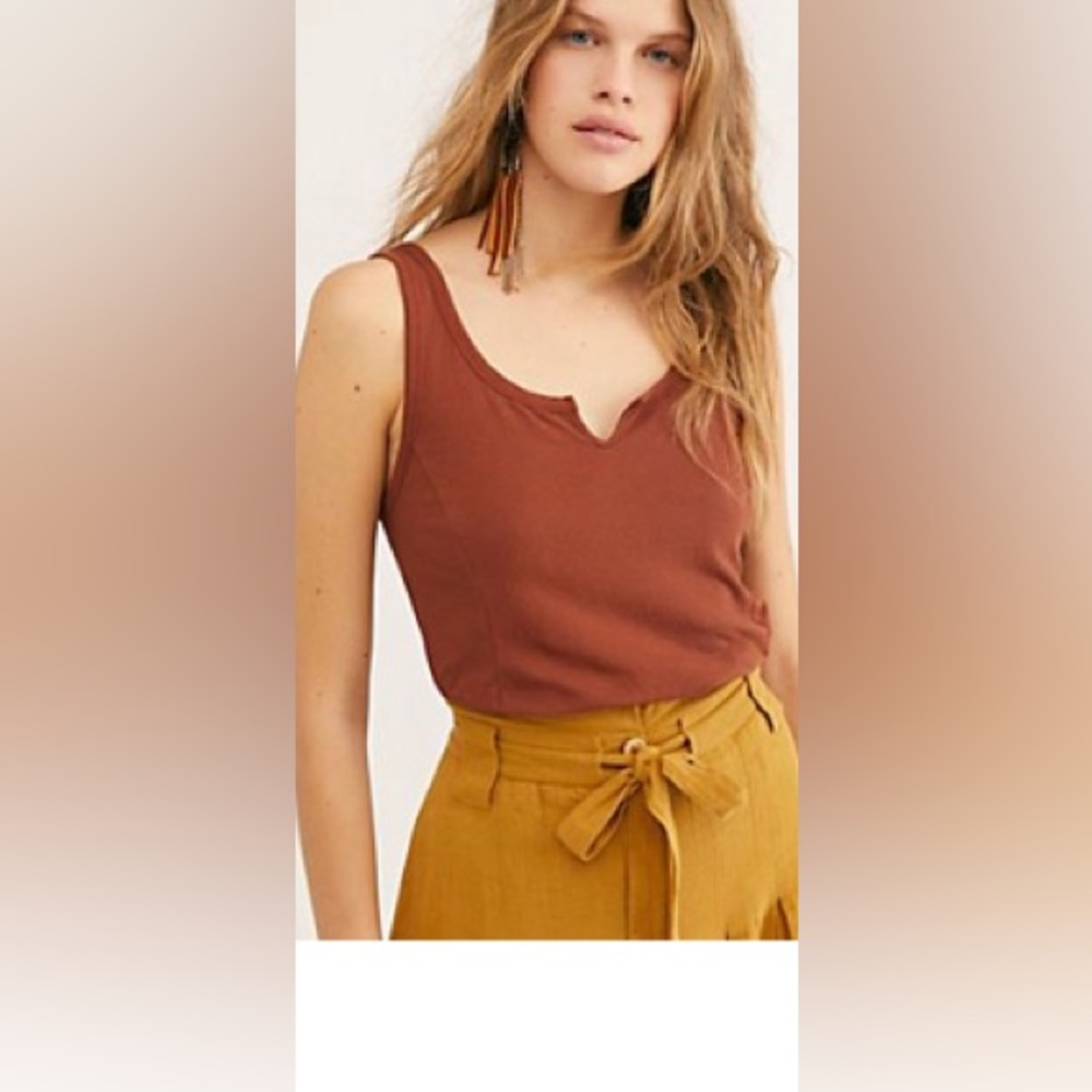 Free people brown tank top
